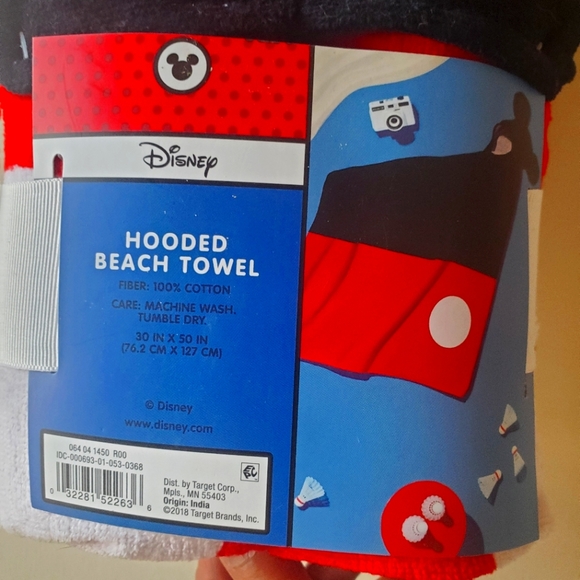 Disney Other - NWT Ultra Rare & Gorgeous Mickey Mouse Hooded Towel